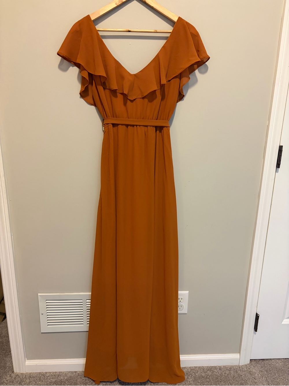 Baltic Born Rust Orange Ruffle Maxi Dress - Picture 4 of 11